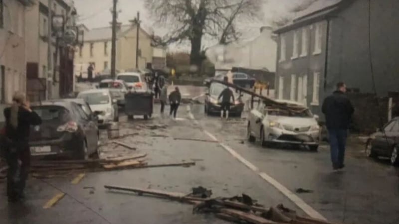 Damage was caused to cars and properties. Picture from Carlow Weather