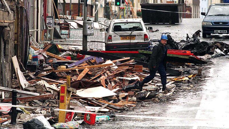 The aftermath of the 1998 Omagh bombing. Picture by Pacemaker