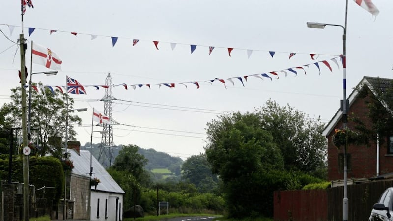 Flags and bunting around Stoneyford Village NO BYLINE. 