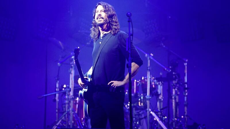Dave Grohl, playing the Glastonbury Festival in 2017 with Foo Fighters 