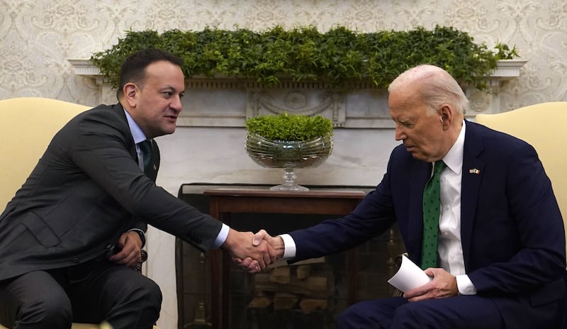 Taoiseach Leo Varadkar held a bilateral meeting with President Joe Biden in the Oval Office at the White House