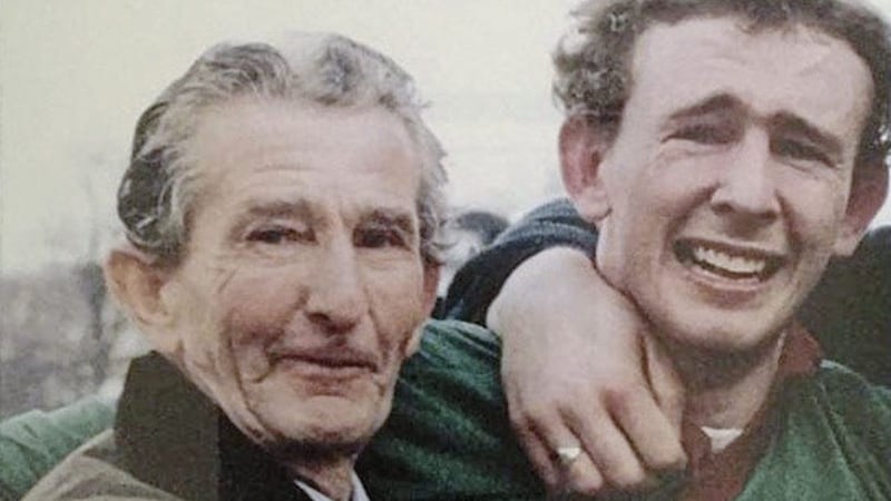 A treasured memory. With his dad &#39;Bim&#39; after St Mary&#39;s won the Sigerson Cup in 1989. John was named &#39;Player of the Tournament&#39;. 
