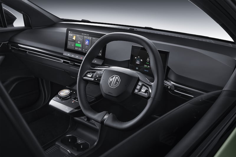 A view of the XPower's steering wheel and touchscreen