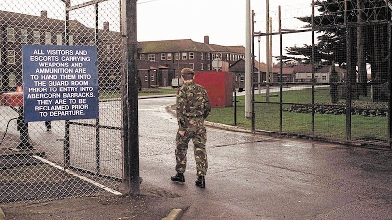 The entrance to Abercorn Barracks at Ballykinler Army Base in Co Down