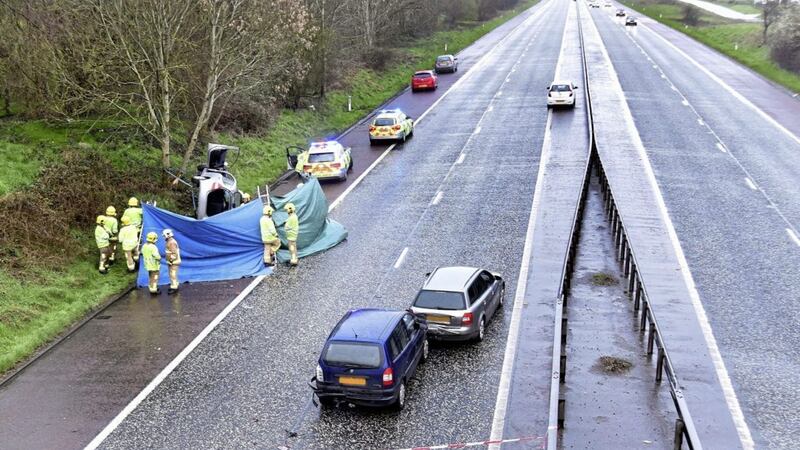 The scene of the collision on the M1 in April 2016. Picture by Tony Hendron 