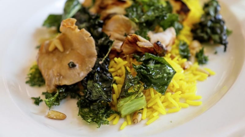 &nbsp;Mushroom Kale &amp; Rice Salad