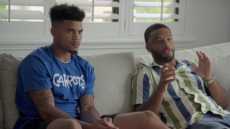 Jalen Tabor takes financial advice from Ross Mac in Get Smart With Money. Picture courtesy of Netflix 