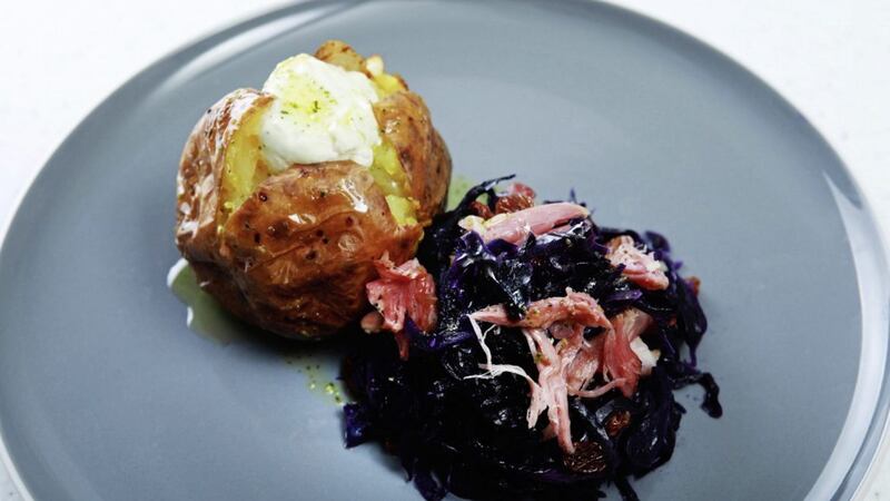 Ham hock with red cabbage from James St Cookery School 