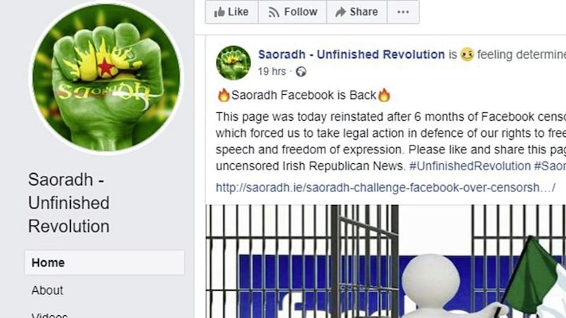 A Facebook page belonging to Saroadh has been restored  