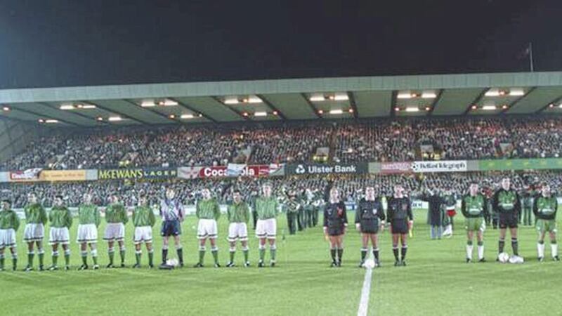 Northern Ireland v Republic of Ireland at Windsor Park in November 1993. 