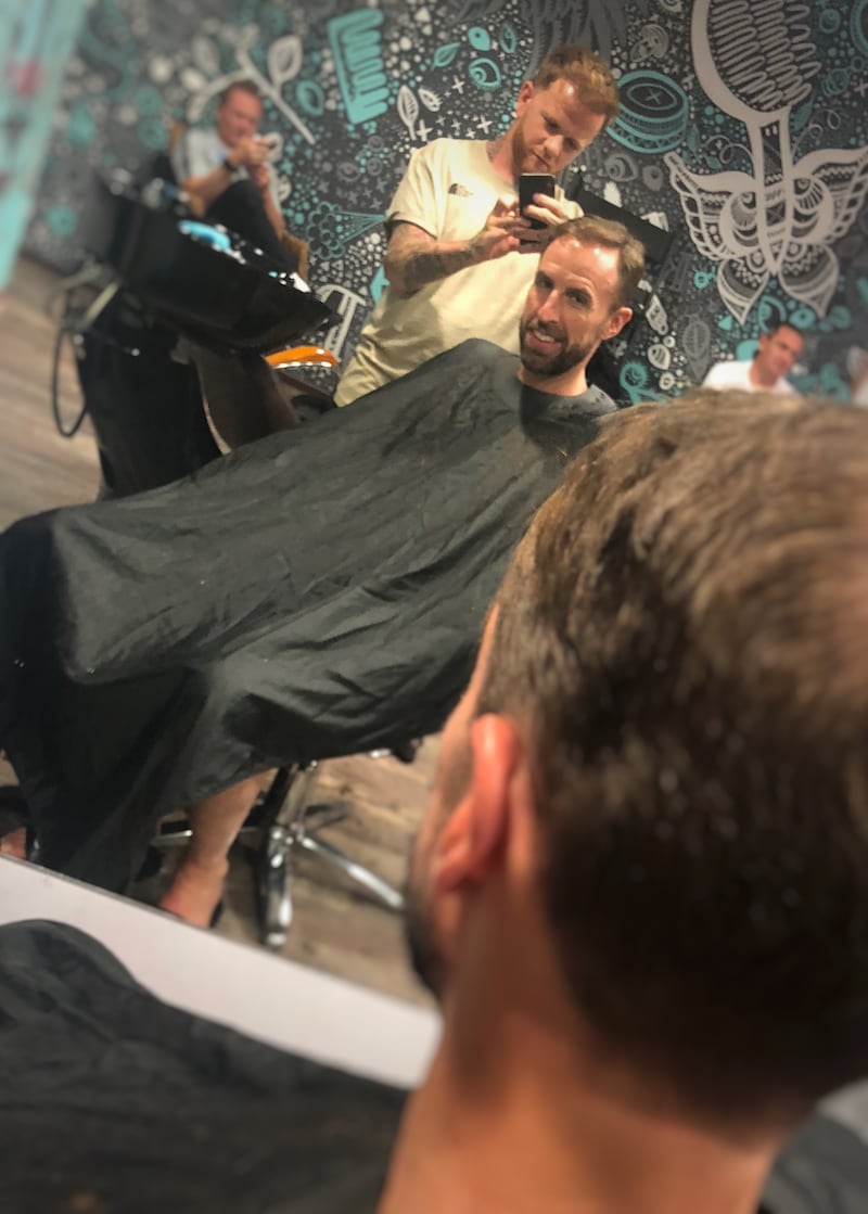 Simon Townley cut Gareth Southgate's hair at the 2018 World Cup in Russia