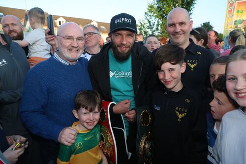 World boxing champion Anthony Cacace gets a hero’s welcome home to west Belfast