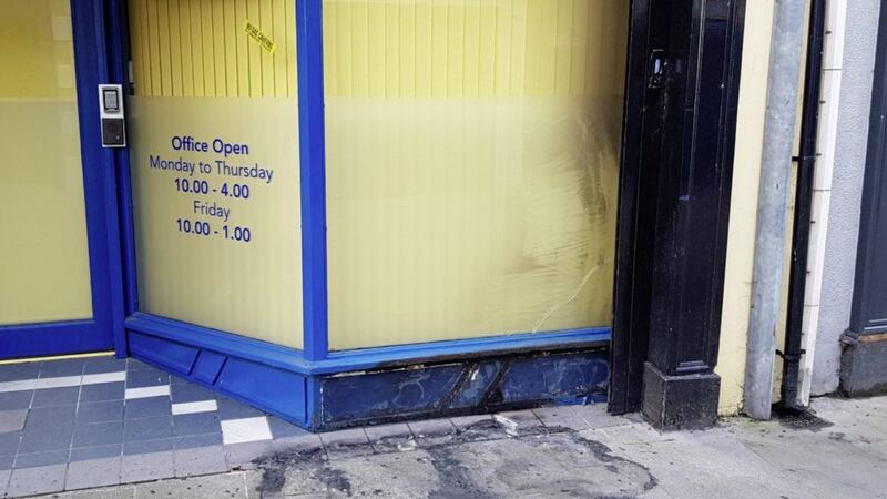Alliance assembly member Stewart Dickson has described an attack on his Carrickfergus constituency office as `an act of wanton vandalism&#39; 