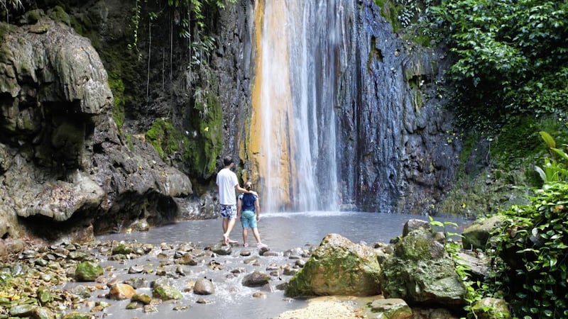 Diamond Falls in St Lucia features a natural gorge with health-enhancing waters. 