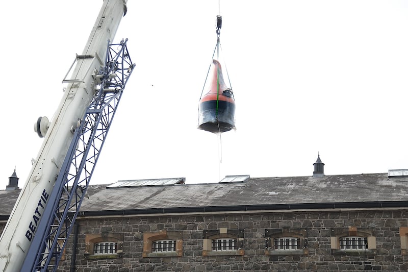 Still lowered in to Crumlin Road Gaol. Picture by Hugh Russell