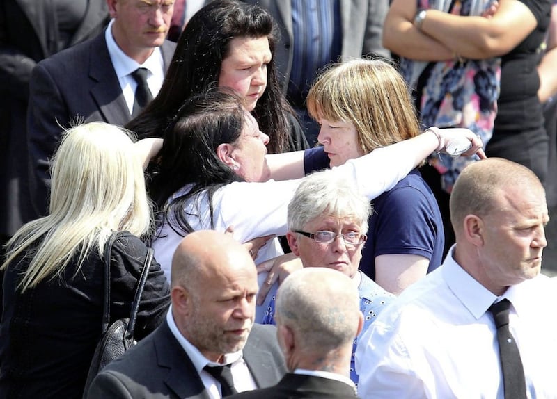 The funeral of Caitlin White (15) at Newry&#39;s Church of the Assumption 