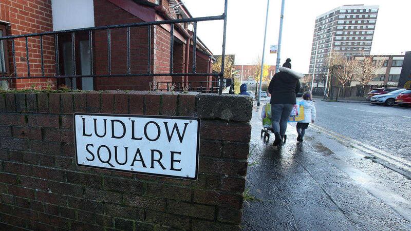 Ludlow Square in the New Lodge area where gunmen shot through the bedroom window of a house. Picture Mal McCann 