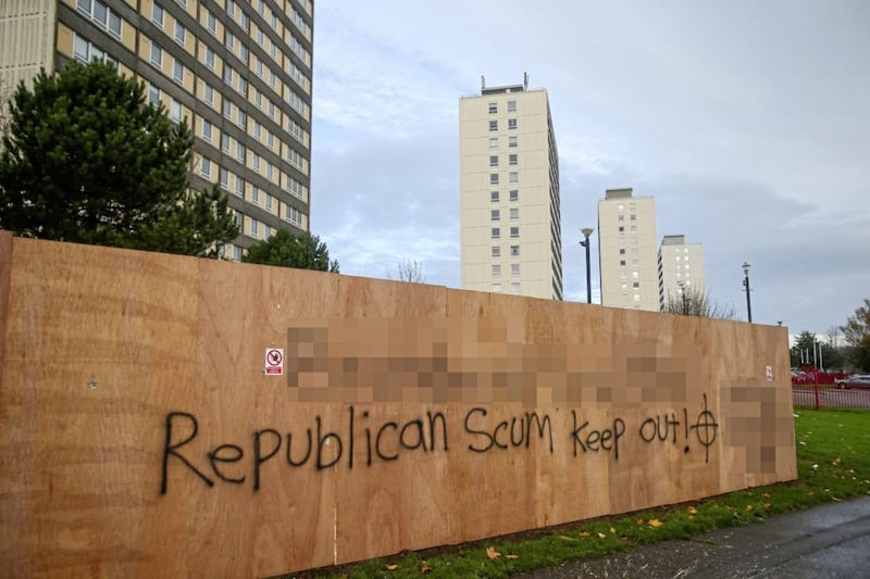 Threats have been issued to workers on the outskirts of north Belfast 
