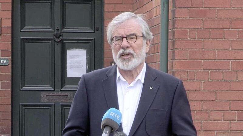 Former Sinn F&eacute;in leader Gerry Adams speaking in Belfast following the Supreme Court ruling last week