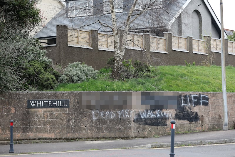 Death threat graffiti in loyalist estates in Bangor