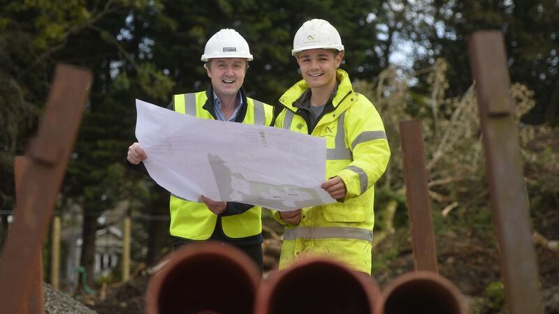 LAYING FOUNDATIONS: Jim Burke, acquisitions and sales director, Hagan Homes and Conor Mallon, site manager, Nollam Contracts at Salmon Leap, Coleraine&nbsp;