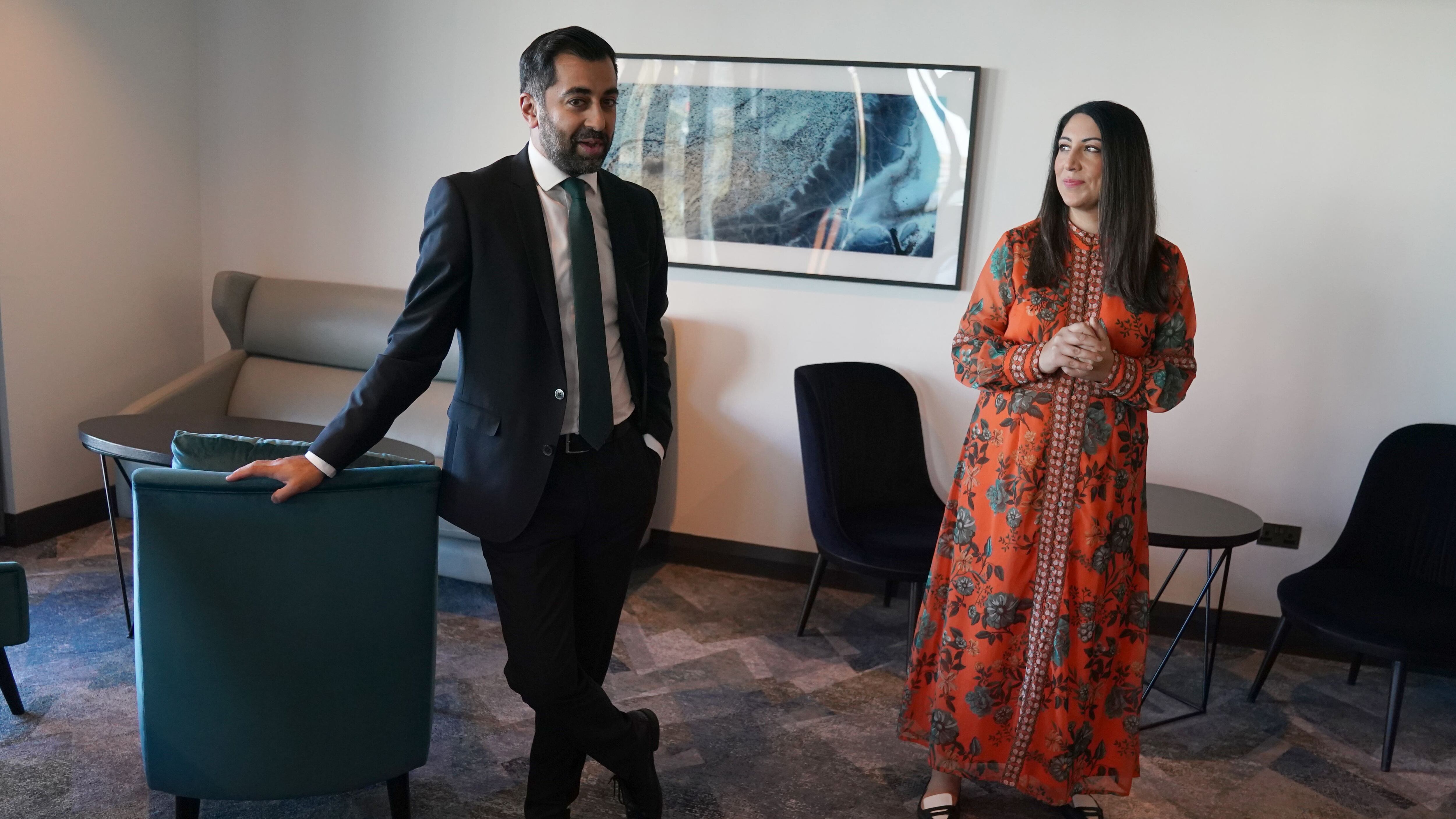 Humza Yousaf and his wife Nadia El-Nakla are concerned for the welfare of her parents (Andrew Milligan/PA)