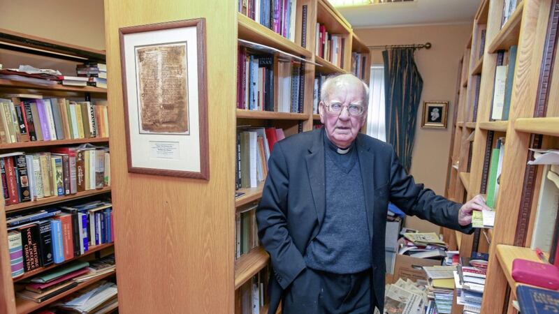 Monsignor Raymond Murray, who recently celebrated his 80th birthday, in his Armagh home. Picture by Mal McCann