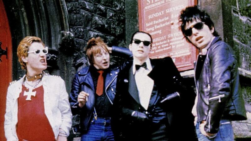 The Damned pictured in 1977, the year they released their newly re-issued debut LP Damned Damned Damned 