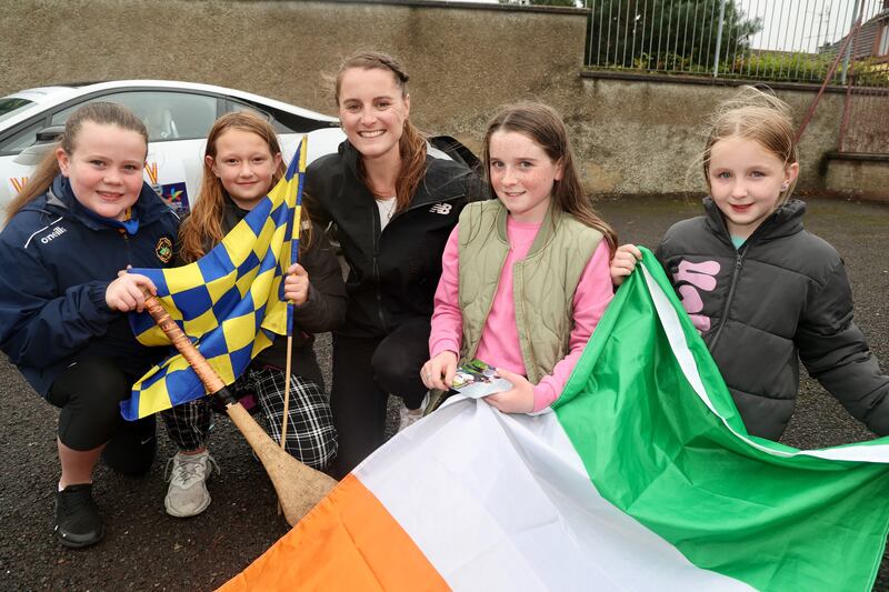 Ciara Mageean with young fans in Portaferry. Picture by Mal McCann