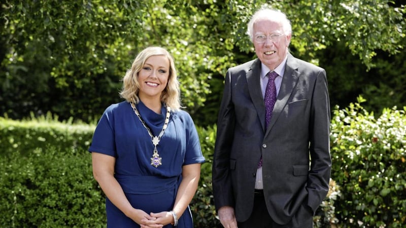 Pictured after the Ulster Society&rsquo;s virtual AGM is new Chartered Accountants Ulster Society chair Maeve Hunt with her father James, who served as chair in 1990 
