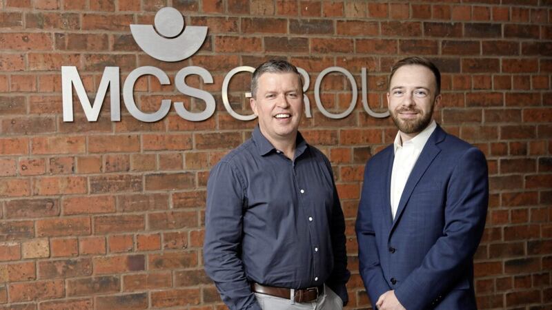MCS co-founder Barry Smyth with Ryan Quinn, who will head up the firm&#39;s new Boston operation 