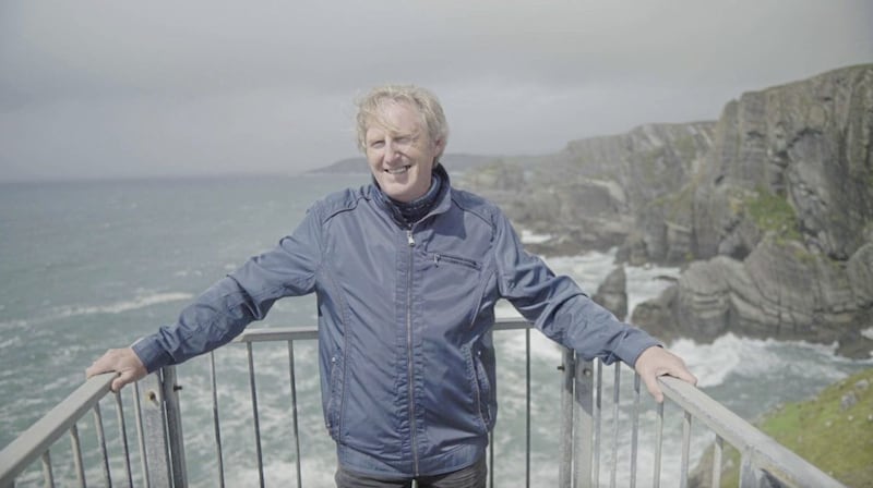 Adrian Dunbar at Mizen Head in Co Cork, Ireland&#39;s most southerly point 