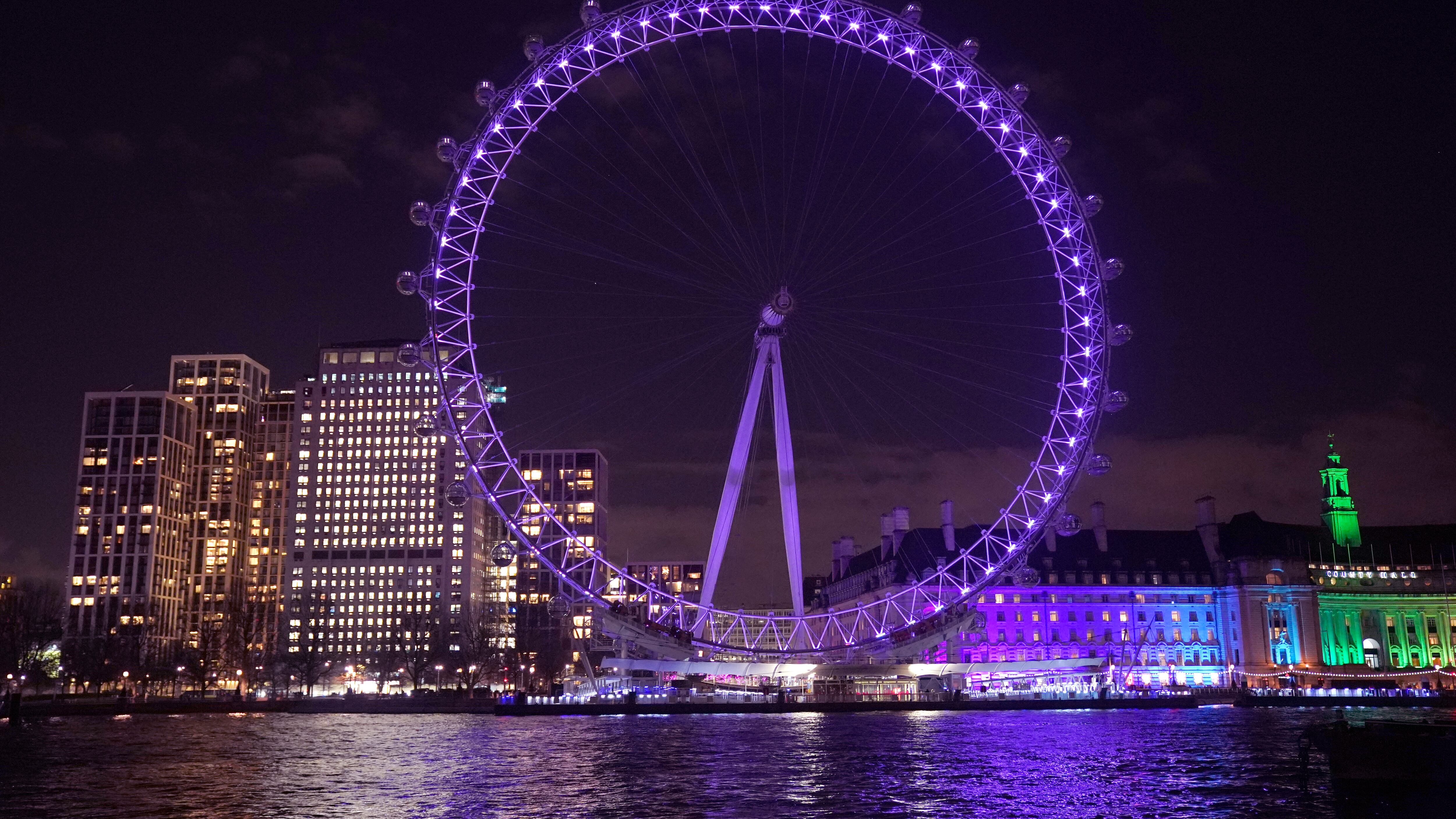 The London Eye in Westminster was among the landmarks lit up to make Holocaust Memorial Day