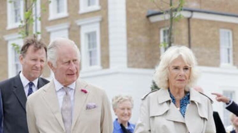 The King and Queen during a visit at Poundbury in Dorchester (Chris Jackson/PA)