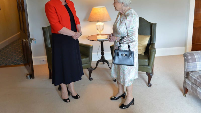 Queen Elizabeth meets Northern Ireland First Minister Arlene Foster at Hillsborough Castle. Picture by Aaron McCracken, Harrisons&nbsp;