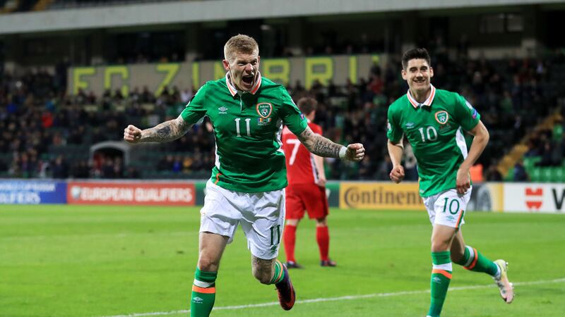 James McClean struck twice in six minutes half way through the second period against Moldova