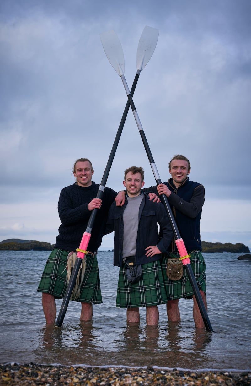 Charles Maclean’s three sons, all of whom are world record-breaking rowers.