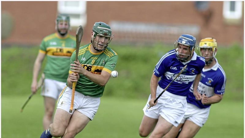 Paul Shiels was in superb form during Dunloy&#39;s comprehensive Antrim championship victory over St John&#39;s on Sunday. Picture by Hugh Russell 