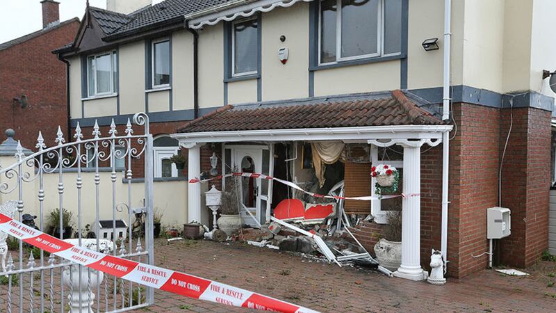 The house was damaged after being repeatedly rammed by a van. Picture by Margaret McLaughlin&nbsp;