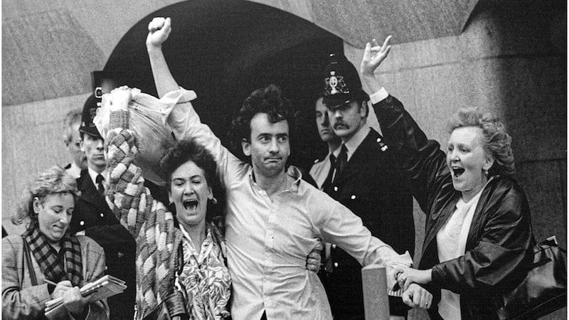Gerry Conlon leaving London's Old Bailey a free man in 1989. Picture by Hugh Russell