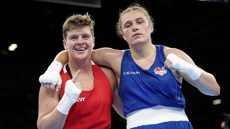 West Belfast banger Eireann Nugent pulled off a shock when she defeated England&#39;s Jodie Wilkinson on Wednesday night, and she will be the first Team NI boxer in the ring this morning against Welsh woman Rosie Eccles. Picture by PA 