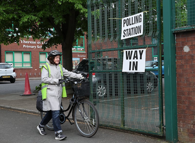 Voting takes place in Belfast. Picture by Hugh Russell