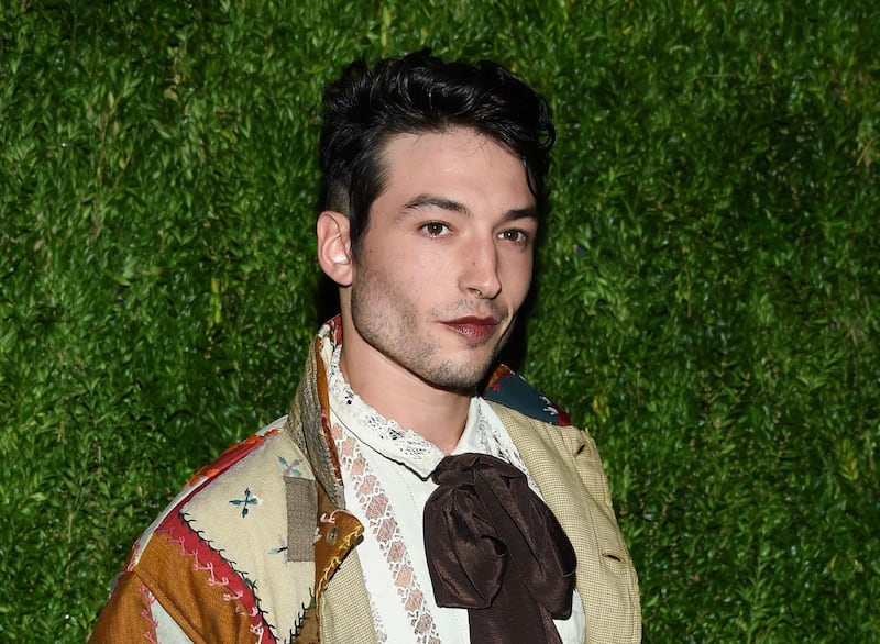 Ezra Miller attends the 15th annual CFDA/Vogue Fashion Fund event at the Brooklyn Navy Yard in New York, in 2018