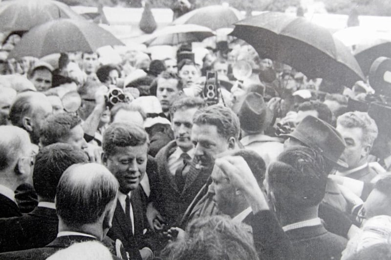 Mick McIlhenny (right Beside JFK wearing tie) who provided personal security to American President JFK during his visit to Ireland