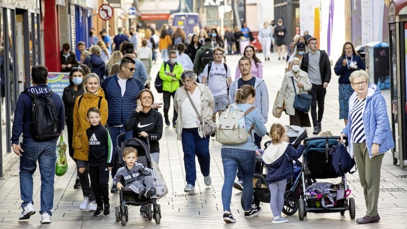 Shoppers in Belfast city centre. The NI Retail Consortium said the Spend Local scheme helped encourage people back to the high street during October. Picture by Liam McBurney/PA Wire. 