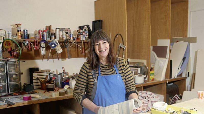 Ceramic artist Anne Butler at work in her studio in Carryduff, Co Down. Picture by Mal McCann 