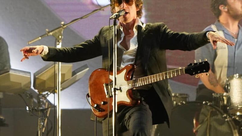 Arctic Monkeys performing at the Glastonbury Festival (Yui Mok/PA)