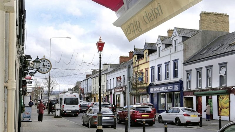 Buncrana Main Street was as busy as ever yesterday. Picture by Margaret McLaughlin 