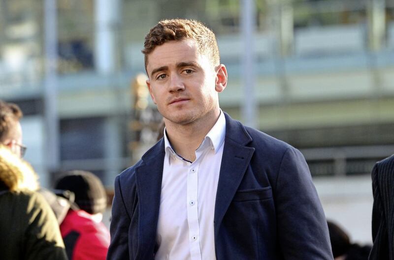 Ulster and Ireland rugby player Paddy Jackson arrives at Laganside Magistrates Court. Picture by Pacemaker