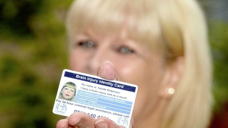 Noelle Robinson at the launch of the new Brain Injury Identity Card in Belfast. Picture by Hugh Russell 